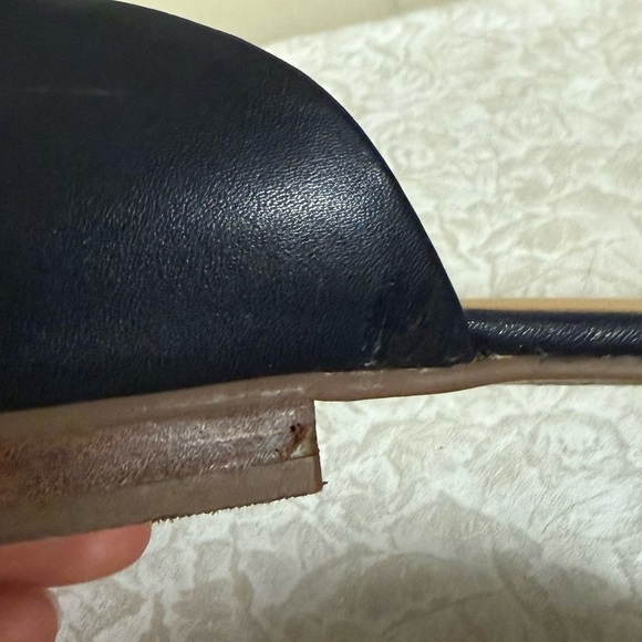 Talbots Black leather open toe D’orsay flats 8 Career Professional neutral - Picture 5 of 9